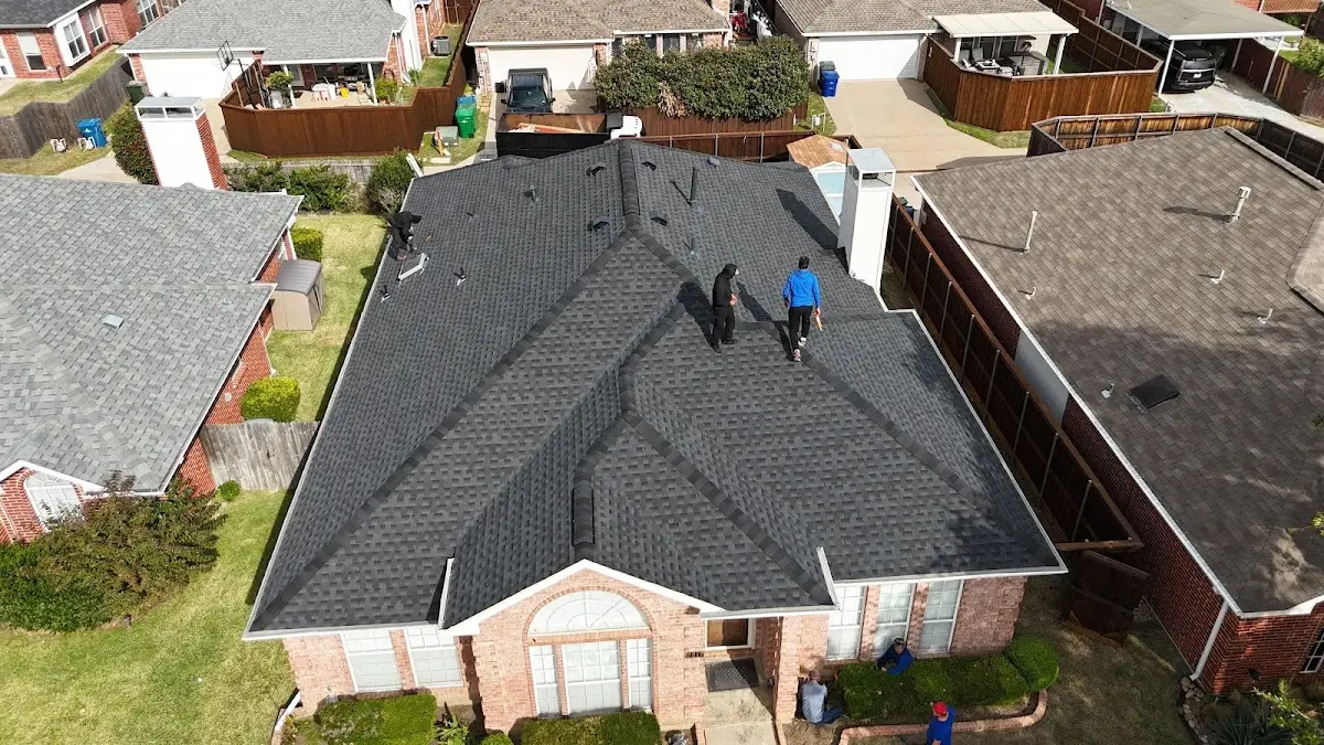 Slate & Tile Roof Repair work in progress on a Lakehills property